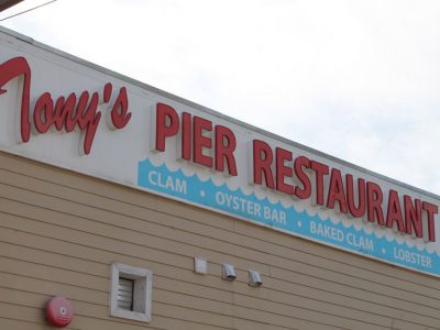 Tony's Pier Restaurant sign